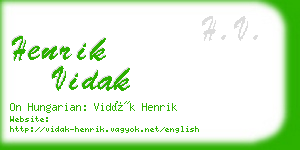 henrik vidak business card